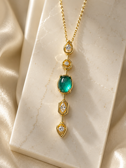 The Emerald Drop Pendant Necklace