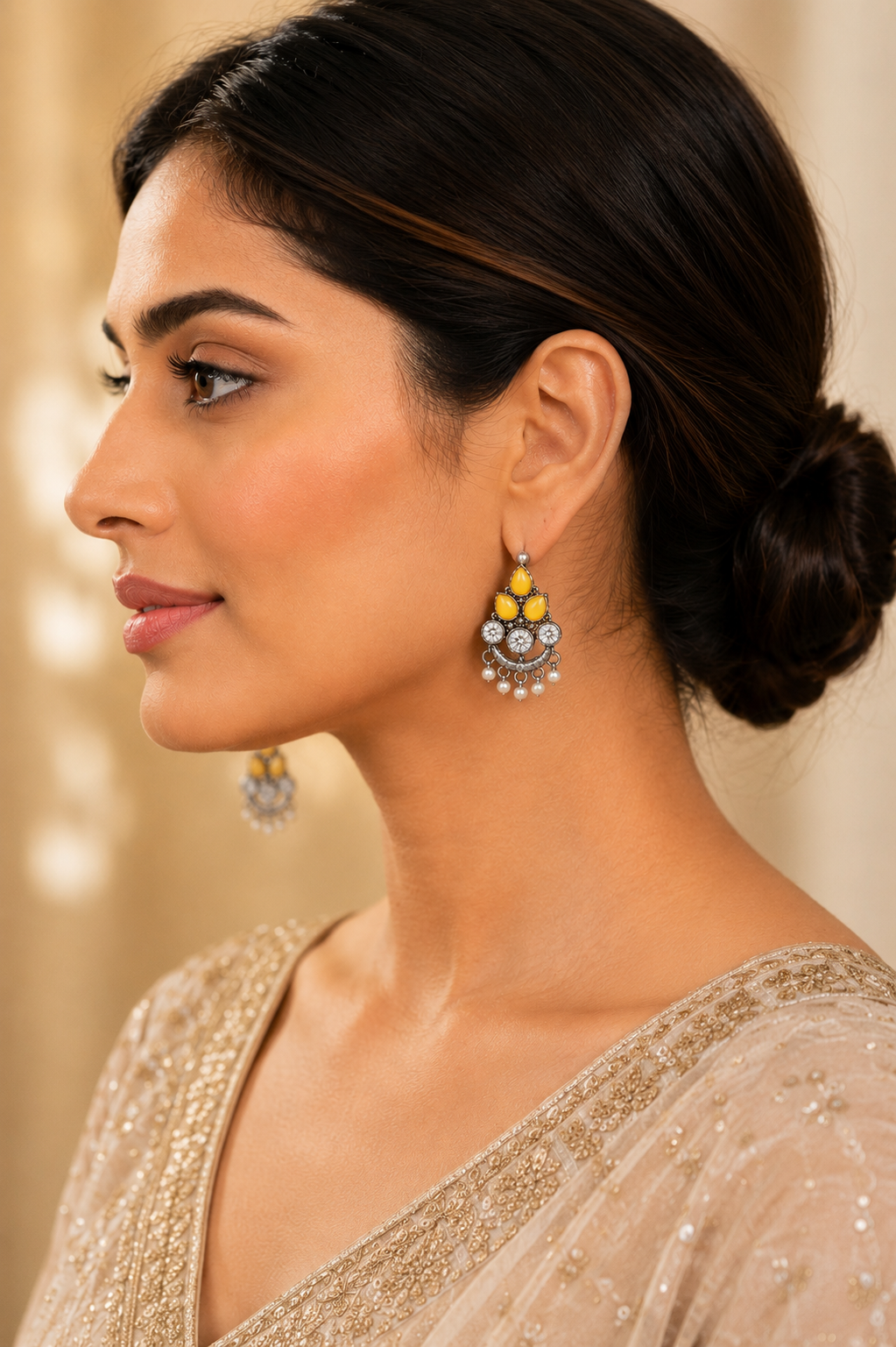 The Vintage Silver Chandbali Earrings