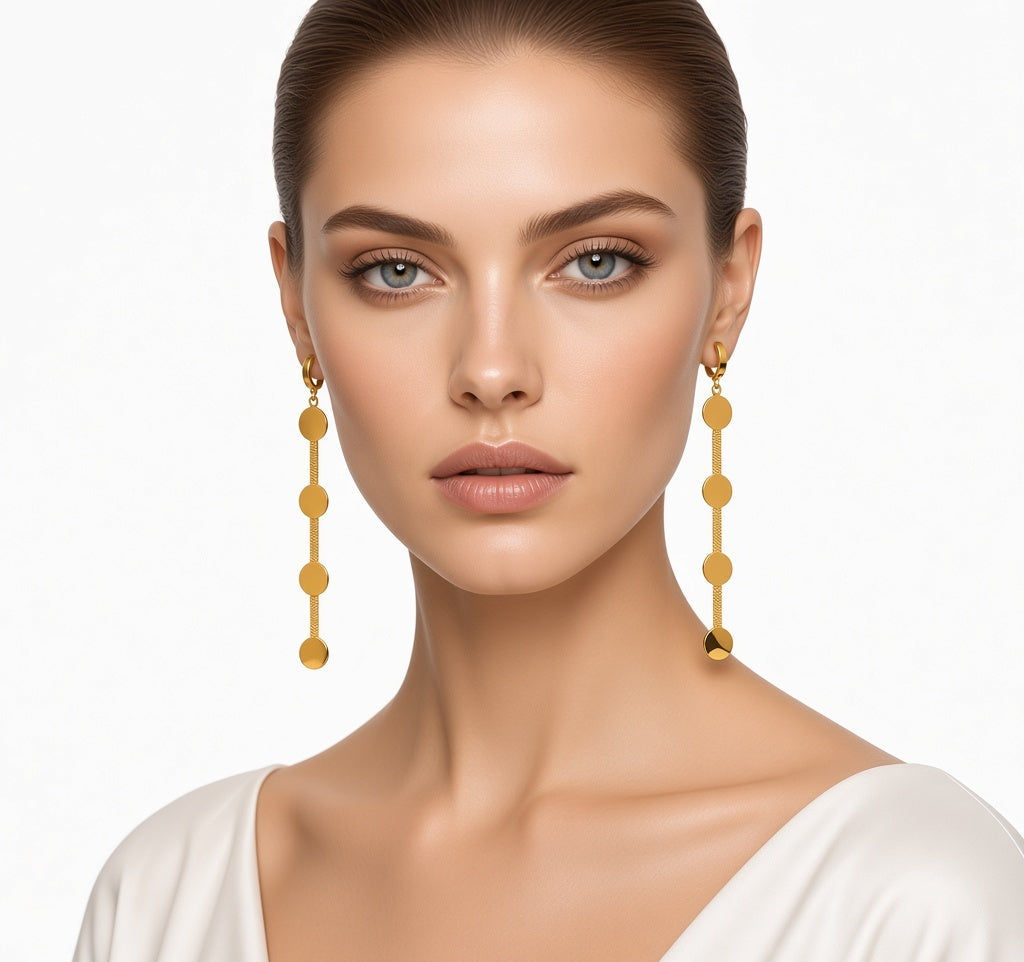 18K Gold-Plated Geometric Drop Earrings