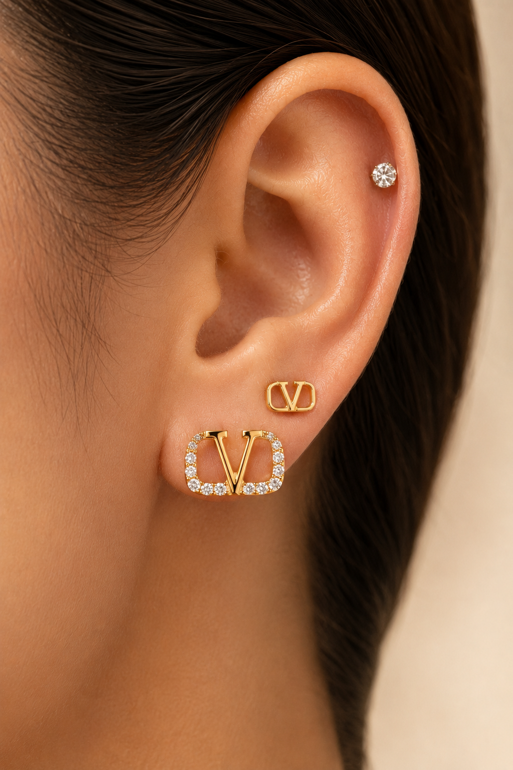 Crystal V Earring Stud Combo ✨