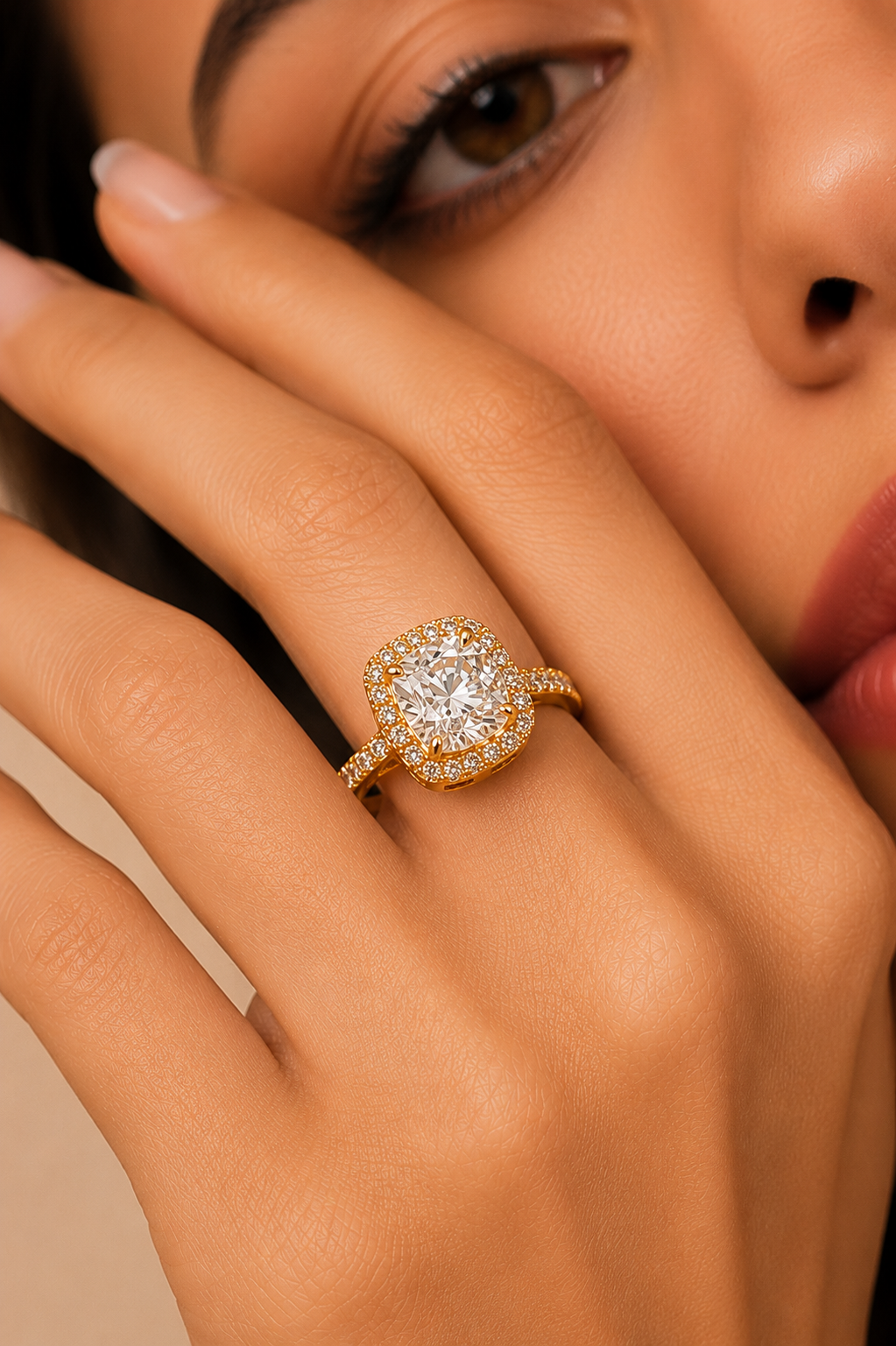 Zircons Cushion Cut Statement Ring