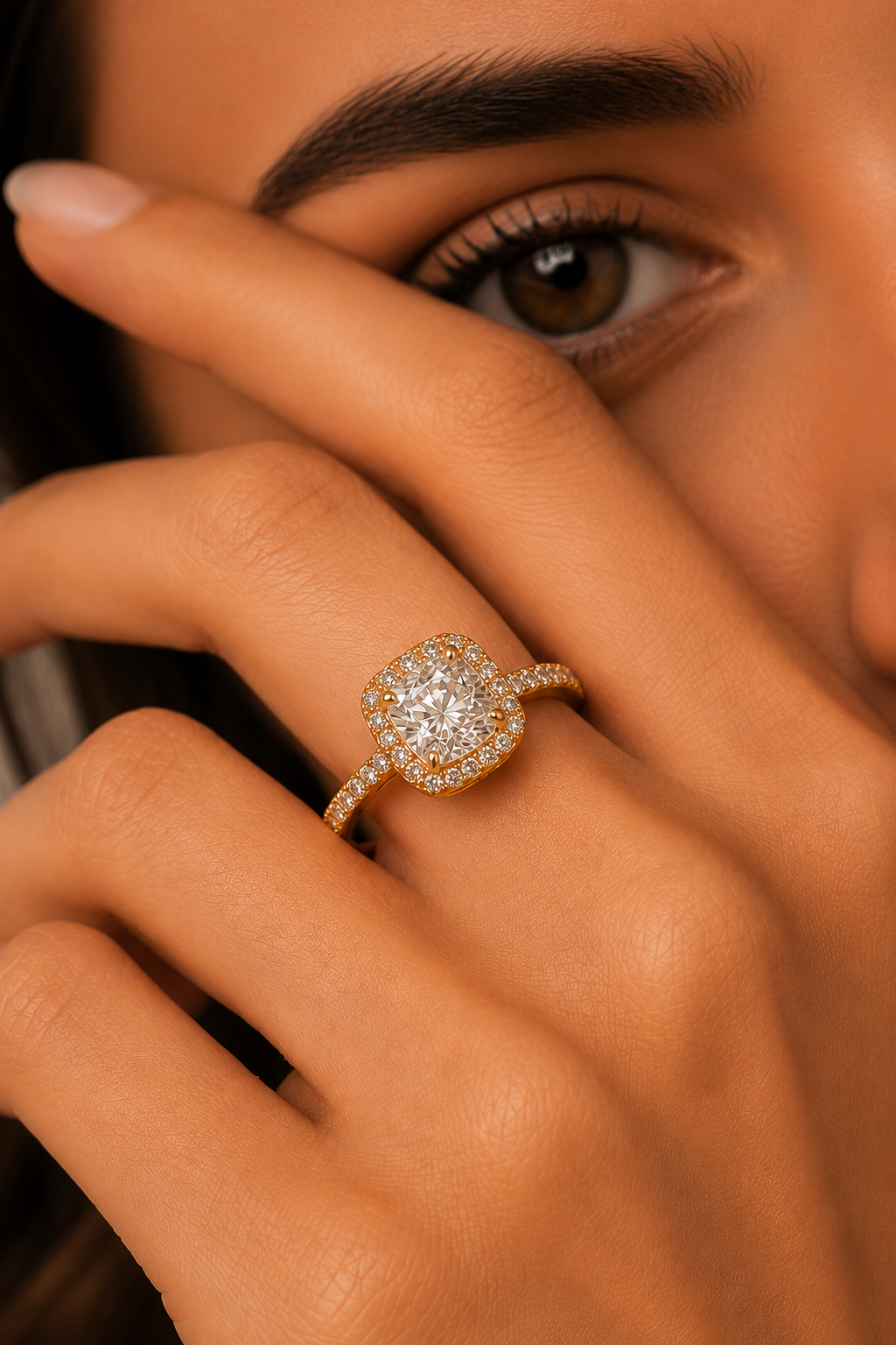 Zircons Cushion Cut Statement Ring