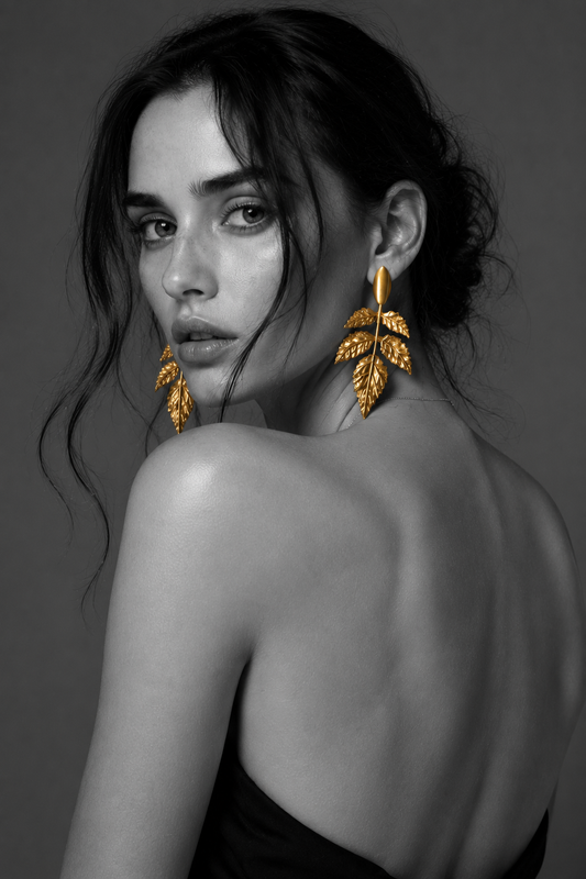 The Golden Laurel Drop Earrings