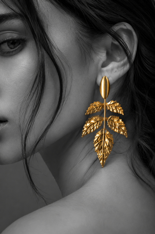 The Golden Laurel Drop Earrings