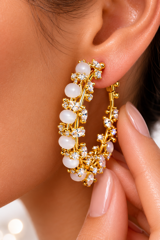 The Opal Hoop Earrings