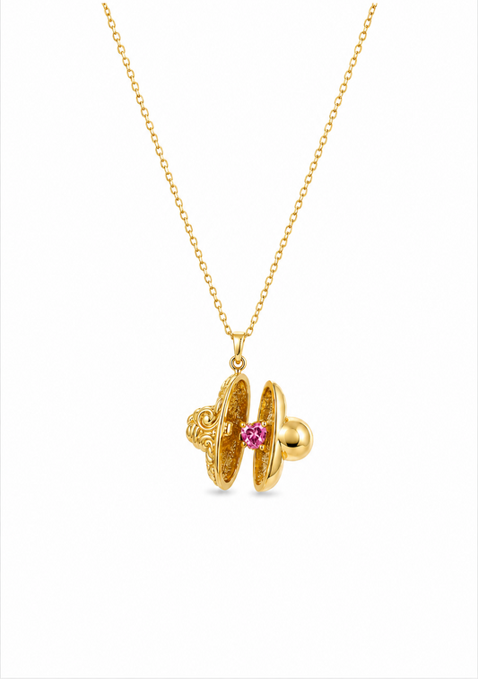 The Pink Heart Locket Necklace