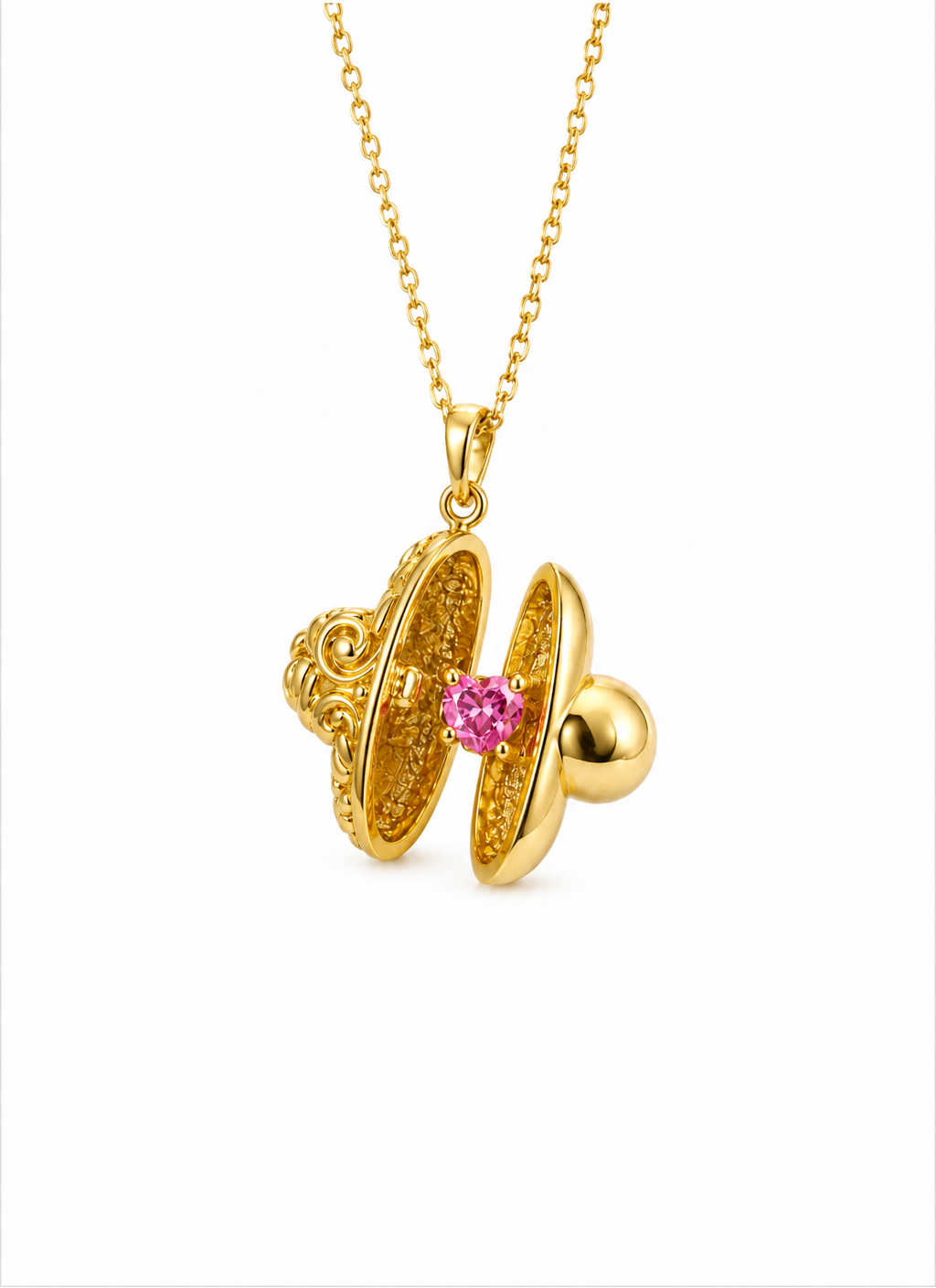 The Pink Heart Locket Necklace