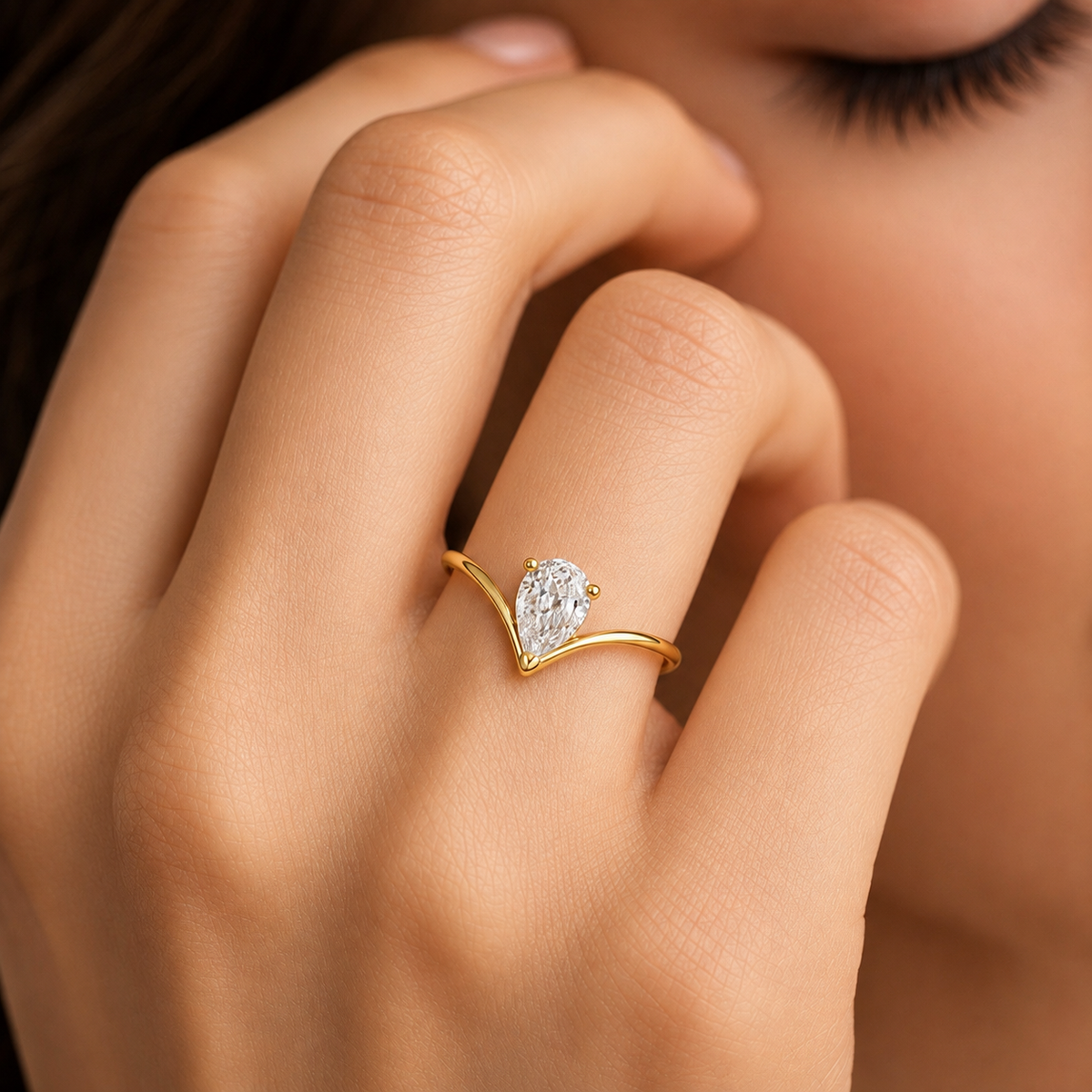Pear Cut Solitaire Ring