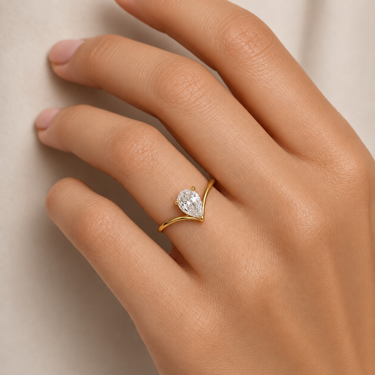 Pear Cut Solitaire Ring