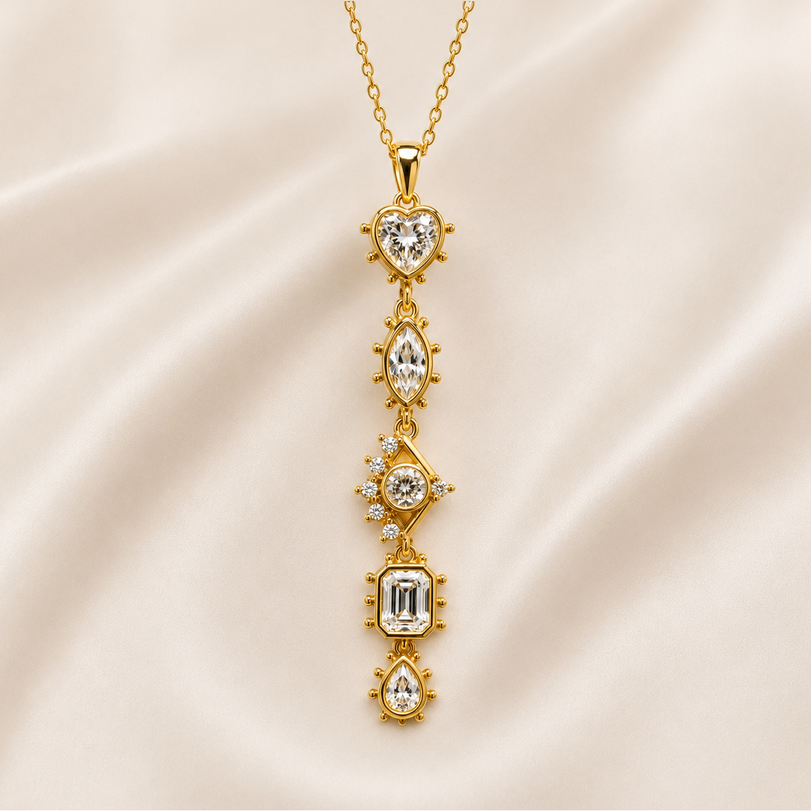 Anti tarnish Multi-Shape Necklace