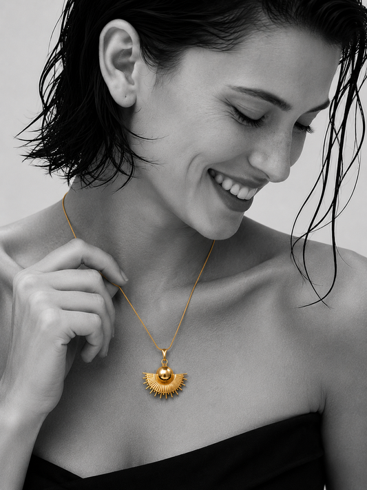 The Solis Sunburst Pendant Necklace