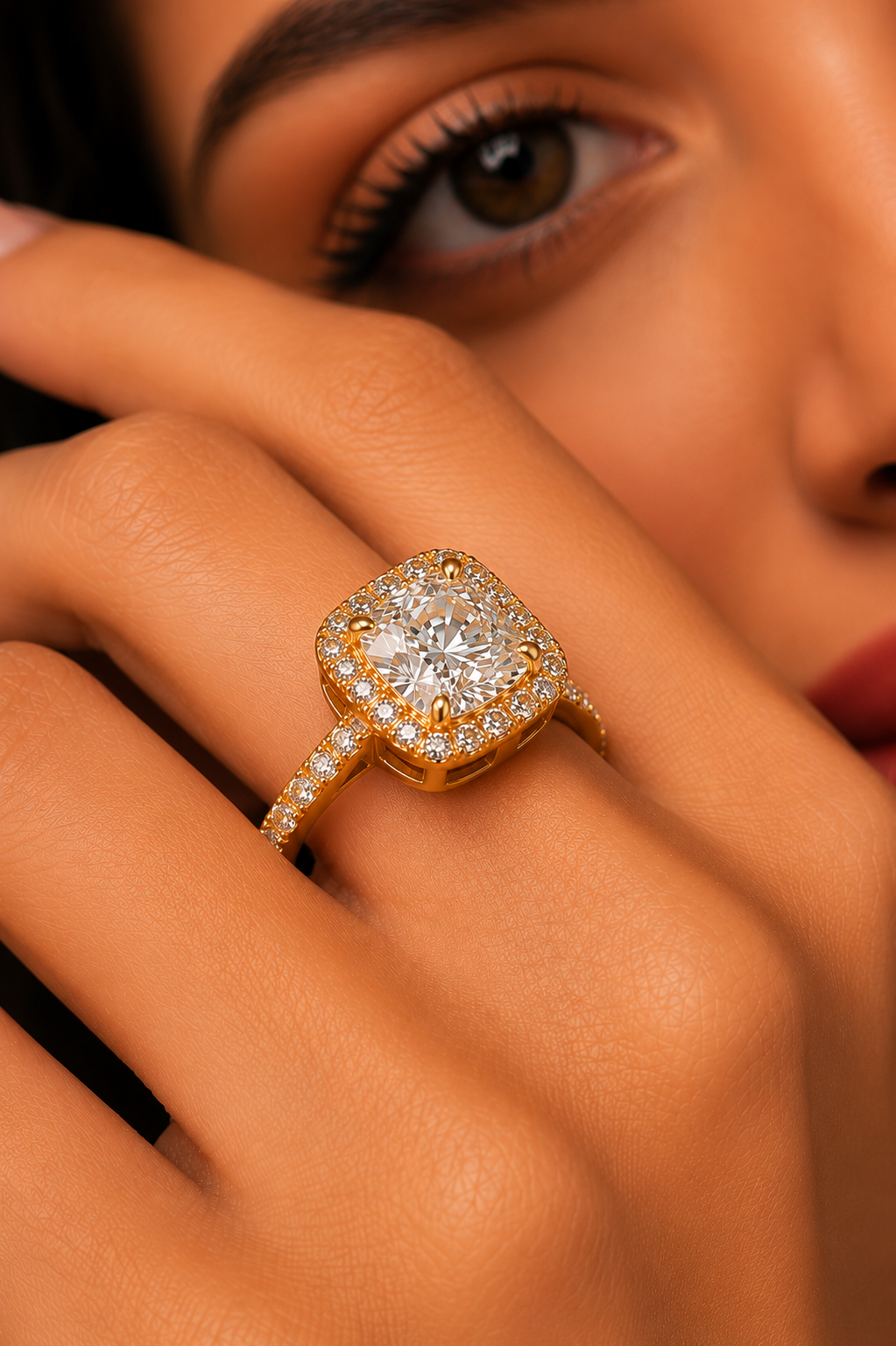 Zircons Cushion Cut Statement Ring