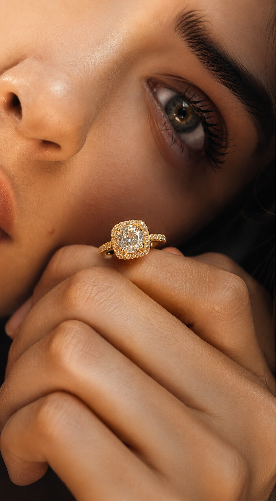 Zircons Cushion Cut Statement Ring