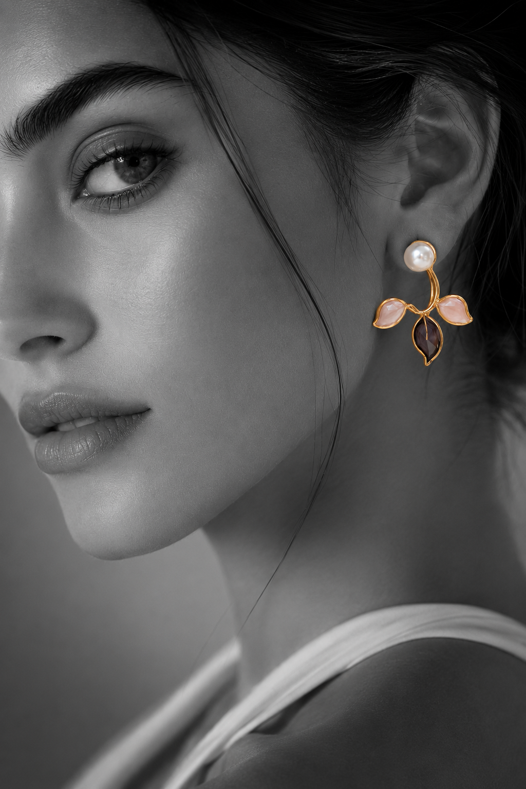 Pearl and Leaf Earrings