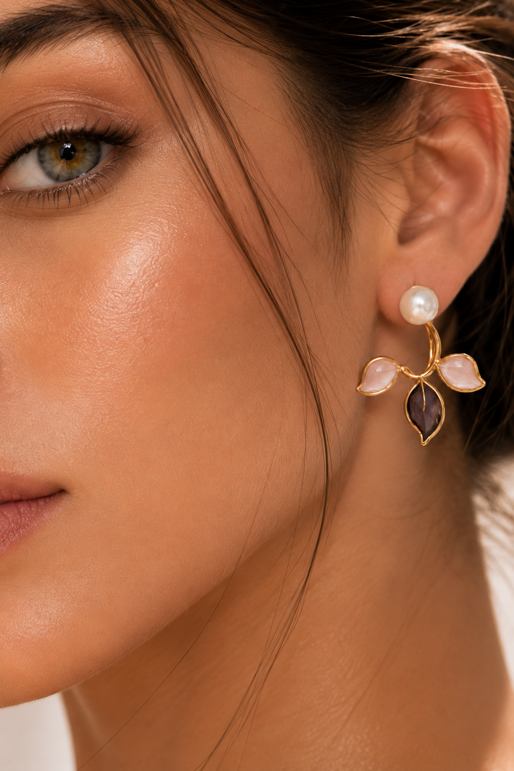 Pearl and Leaf Earrings