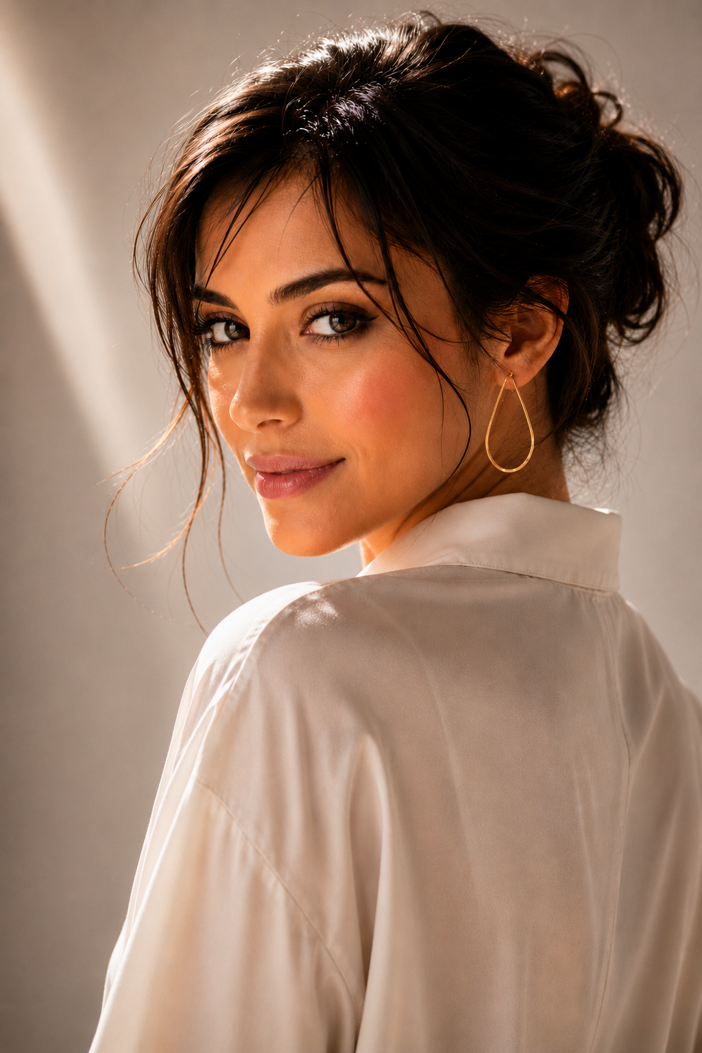Gold Teardrop Hoop Earrings