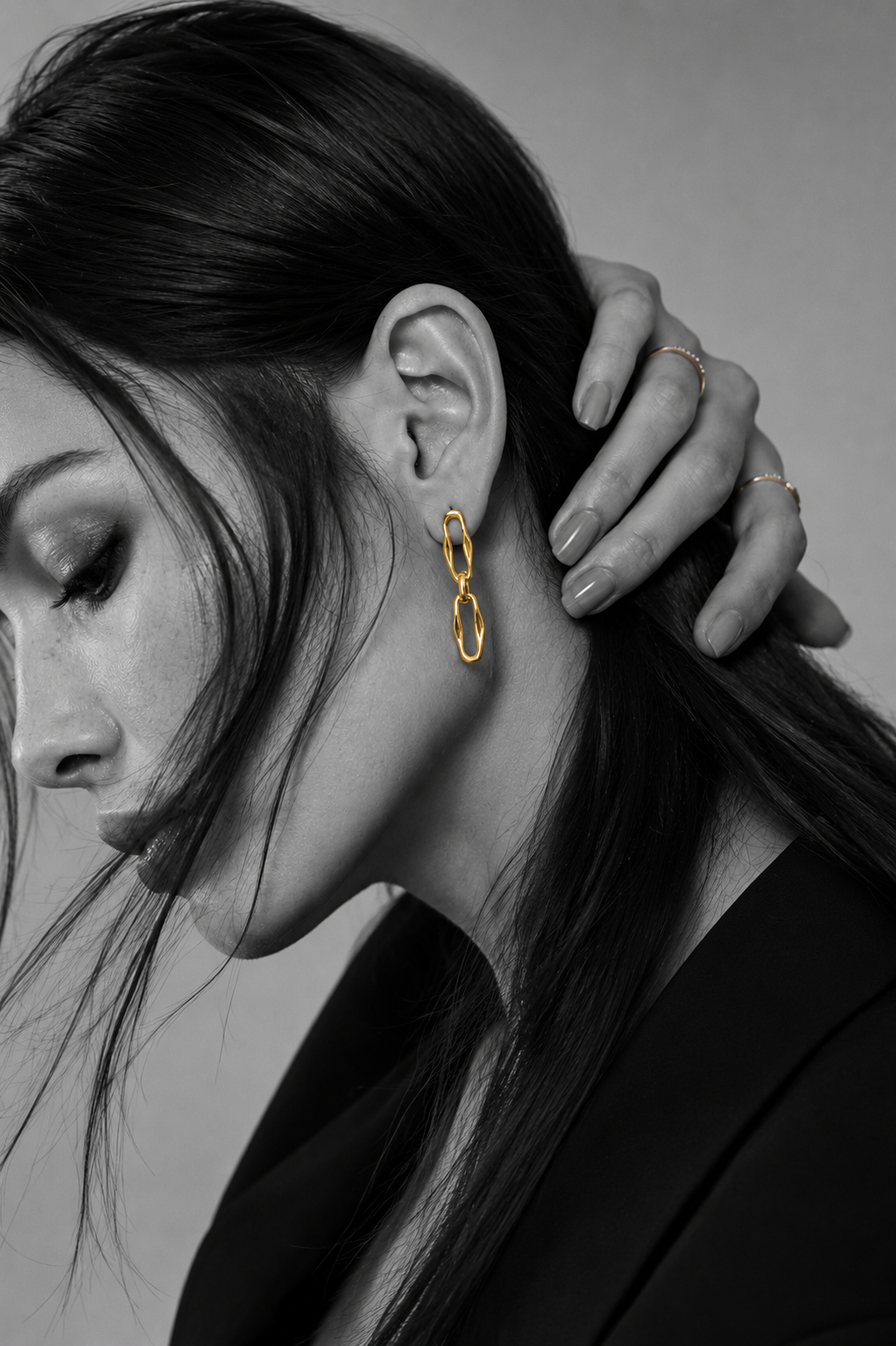 Anti Tarnish Gold Dangle and Stud Combo