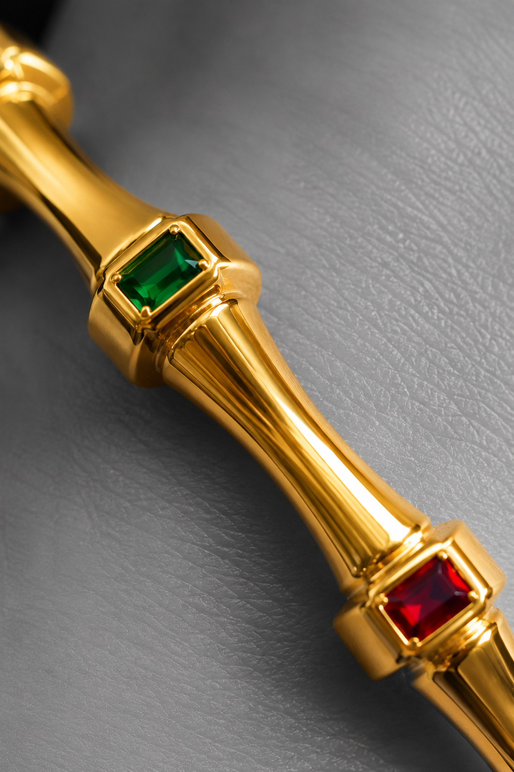 The Kyoto Multi-Gemstone Bamboo Bangle