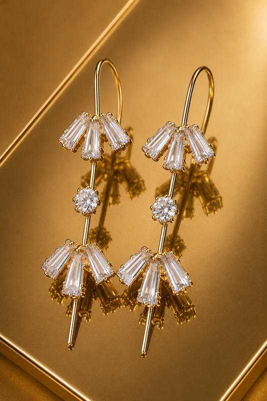 Crystal Gold Ear Cuffs