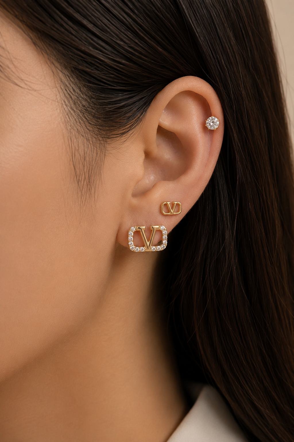 Crystal V Earring Stud Combo ✨