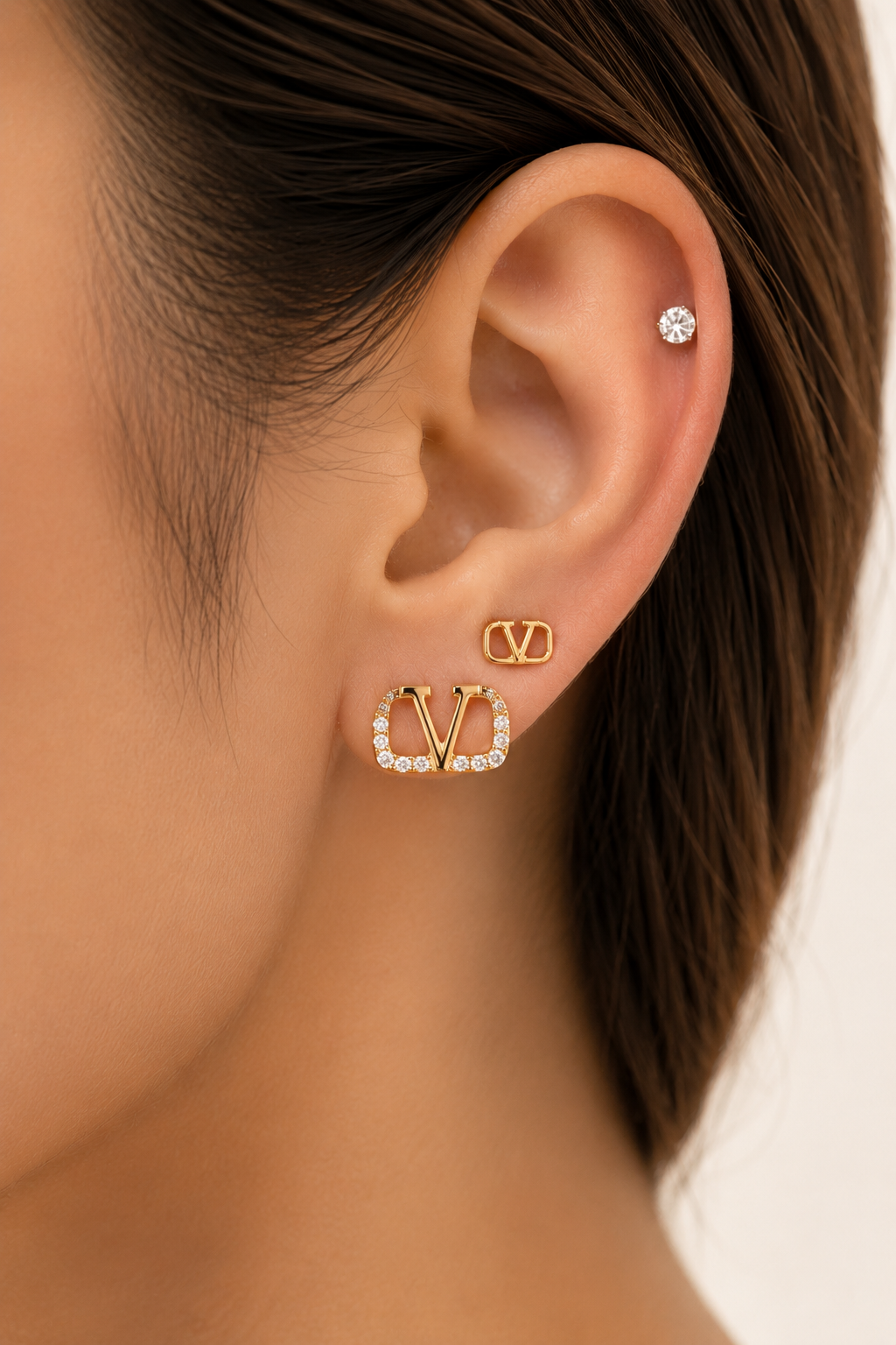 Crystal V Earring Stud Combo ✨