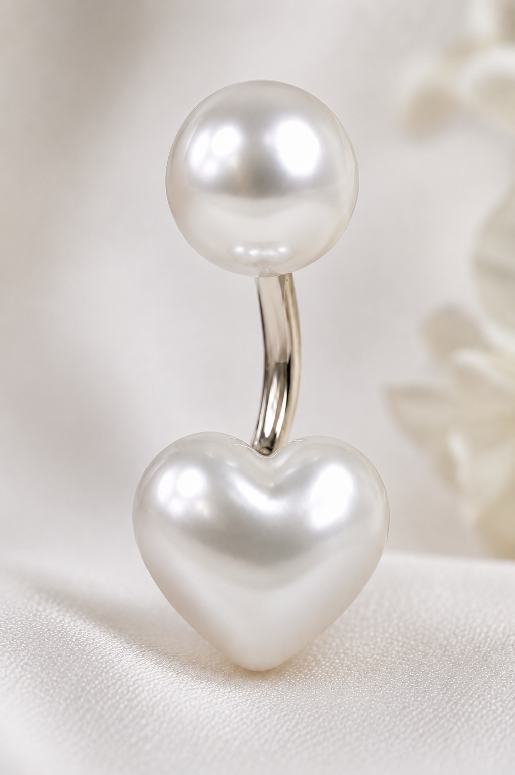 Pearl Heart Drop Earrings