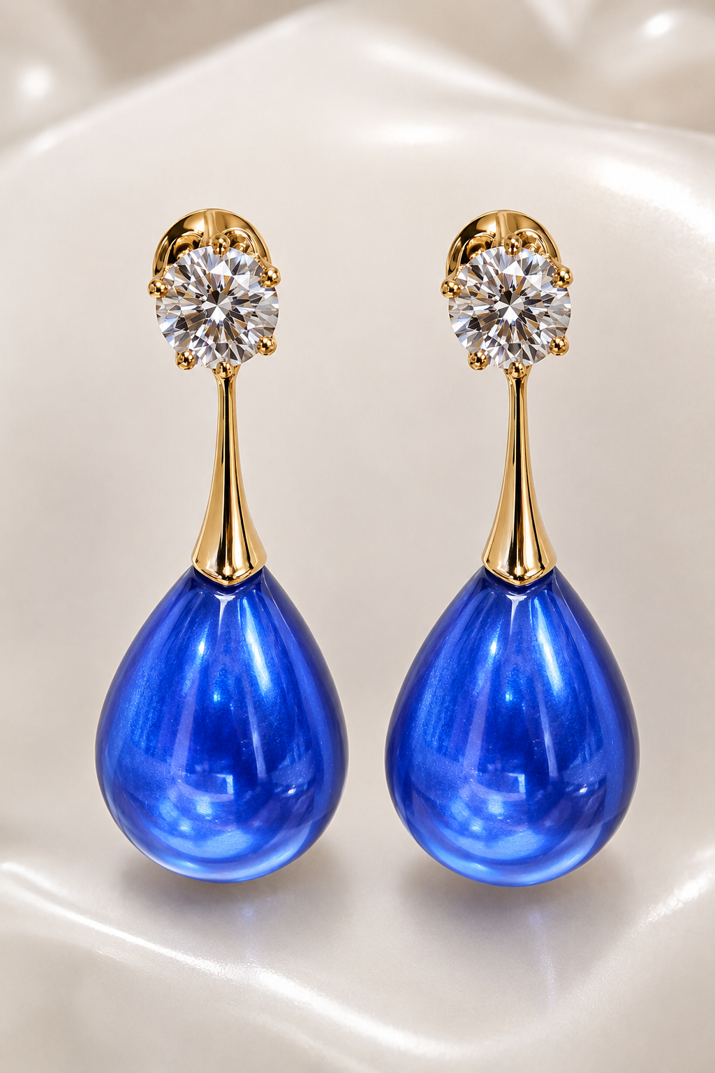 Royal Blue Teardrop Drop Earrings