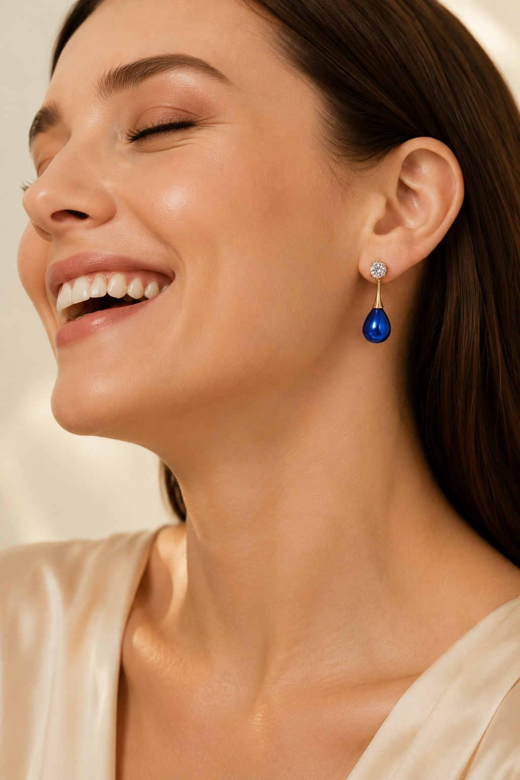 Royal Blue Teardrop Drop Earrings