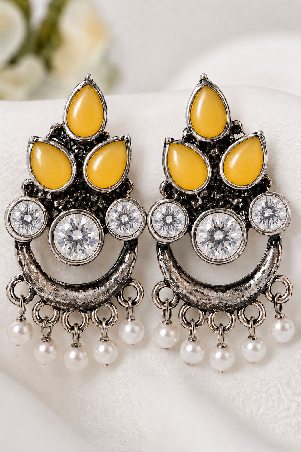 The Vintage Silver Chandbali Earrings