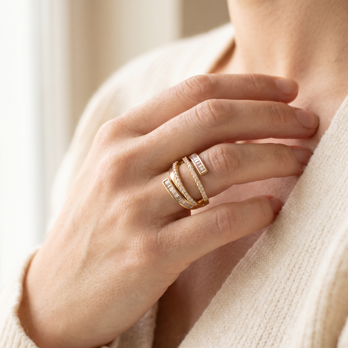 The Baguette Spiral Ring