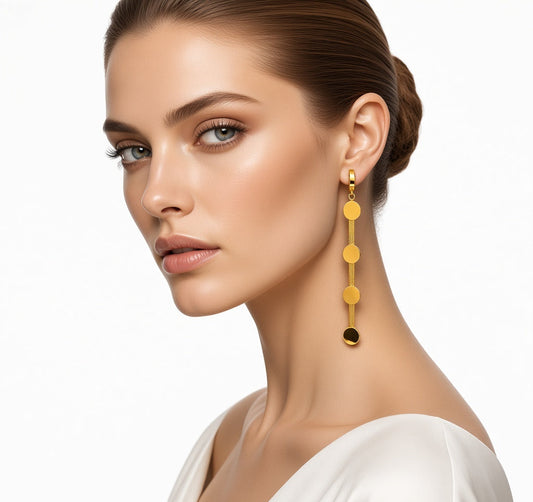 18K Gold-Plated Geometric Drop Earrings